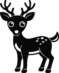 Baby Deer Cartoon Silhouette Vector