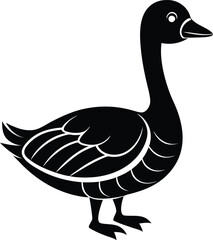 Right Facing Goose Vector Silhouette
