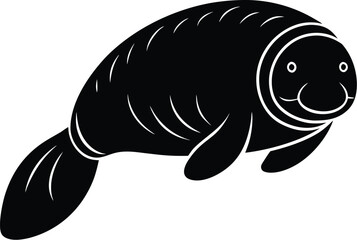 Smiling Dolphin Vector Silhouette
