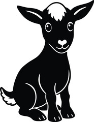 Young goat vector silhouette illustration
