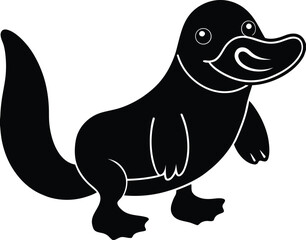 Cartoon platypus vector silhouette
