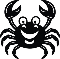 Crab with claws vector silhouette
