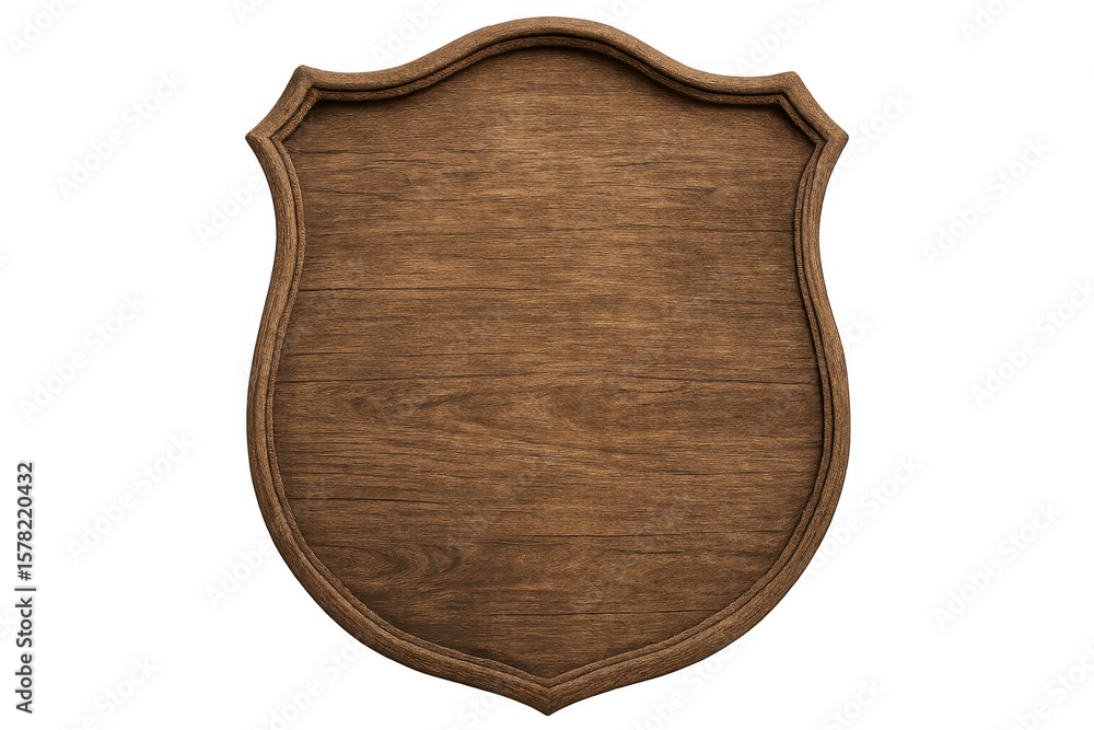 Fototapete Wooden sign with rounded edges and transparent background, perfect for adding custom text or designs