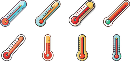 Thermometer Flat Illustration Minimalist Temperature Gauge Vector Design