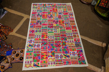 Traditional Rajasthani patchwork Fabric in Jaisalmer India