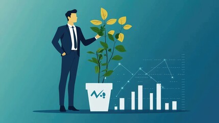 Obraz premium Business Growth and Investment Strategy: A Visual Representation of Financial Success