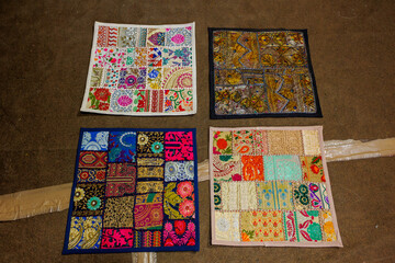Traditional Rajasthani patchwork Fabric in Jaisalmer India