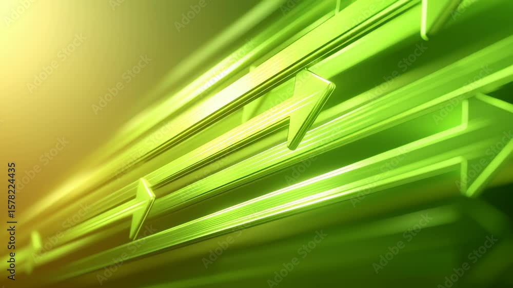 Poster e waste management. green arrows upward glowing light abstract background symbolizing growth progres