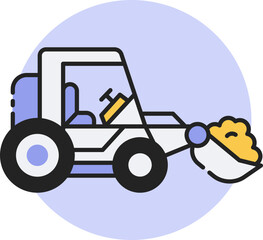 Excavator Illustration Icon