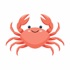 Adorable Cartoon Crab with Cheerful Expression and Playful Pincers