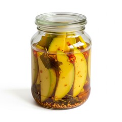 Indonesian Mango Pickles (Asinan Mangga) in Brine Jar