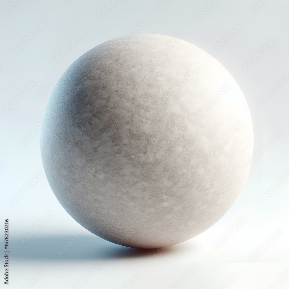 Poster textured sphere showcasing subtle variations in tone, creating a sense of depth and dimension.