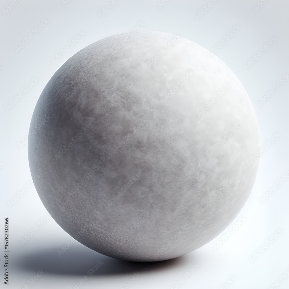 Poster smooth, spherical object with subtle texture illuminated against a plain light background, abstract