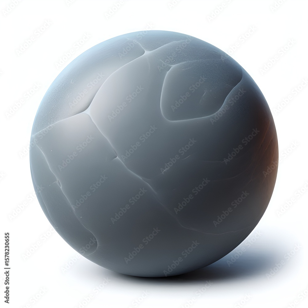 Fototapete a digitally rendered gray sphere with textured surface and subtle light interplay is displayed.