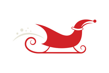 Sleigh Trail With Snow Dust Behind In Motion Style