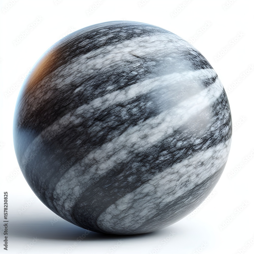 Fototapete swirling grey tones create a captivating effect on a polished sphere, casting a soft shadow below.
