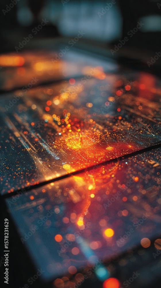 Sticker abstract light patterns with bright colors and vivid textures