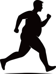 Silhouette of fat person runn...