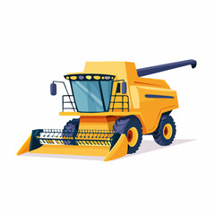 Obraz premium Bright Yellow Combine Harvester with Detailed Design and Blue Accents.