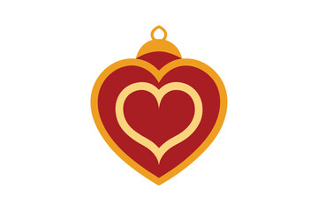 Ornament Shaped Like A Heart With Gold Trim On White