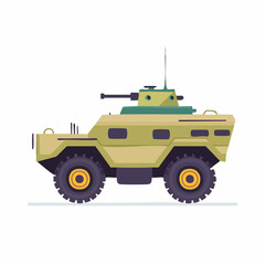 Stylized Military Armored Vehicle with Detailed Gun and Antenna Design