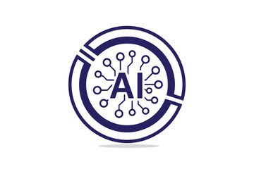 Artificial Intelligence Circuit Logo Design – Tech and Innovation Symbol
