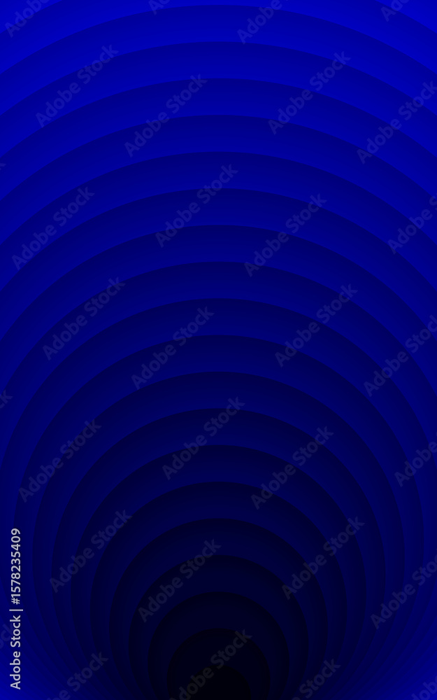 Poster vertical dark blue background with concentric circles for a visually tunnel design abstract with blu