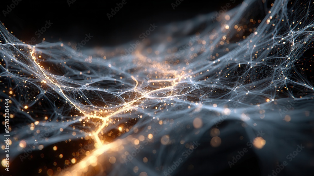 Aufkleber abstract technology background with glowing particles and lines