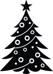 Decorated Christmas Tree Silhouette