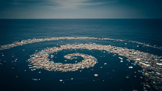 Ocean Plastic Pollution Swirls in the Sea
