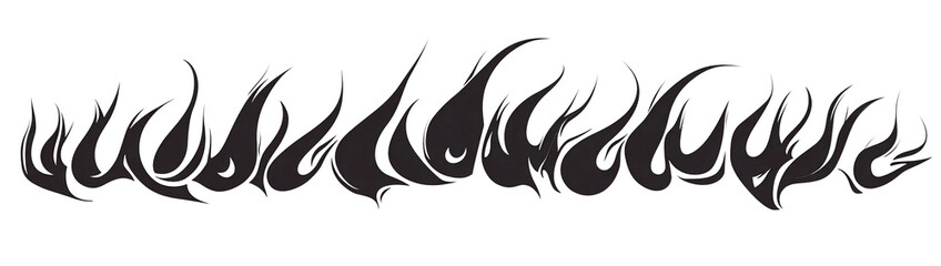 Obraz premium A tribal flame pattern in black isolated on a transparent background