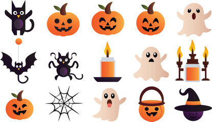 Halloween set vector shape