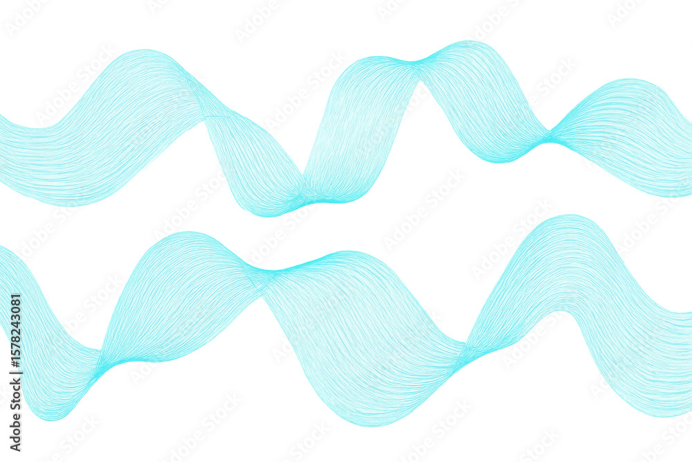 Poster abstract flowing wavy lines with a transparent background, perfect for adding a touch of elegance to