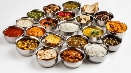 Culinary Assortment: An appealing collection of culinary delights artfully arranged, offering a visual feast of diverse dishes. The photo invites a journey through flavorful options