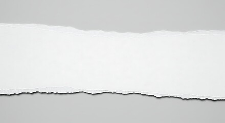 Fototapeta premium Torn Paper Reveals White Space Against a Gray Background, Abstract Composition