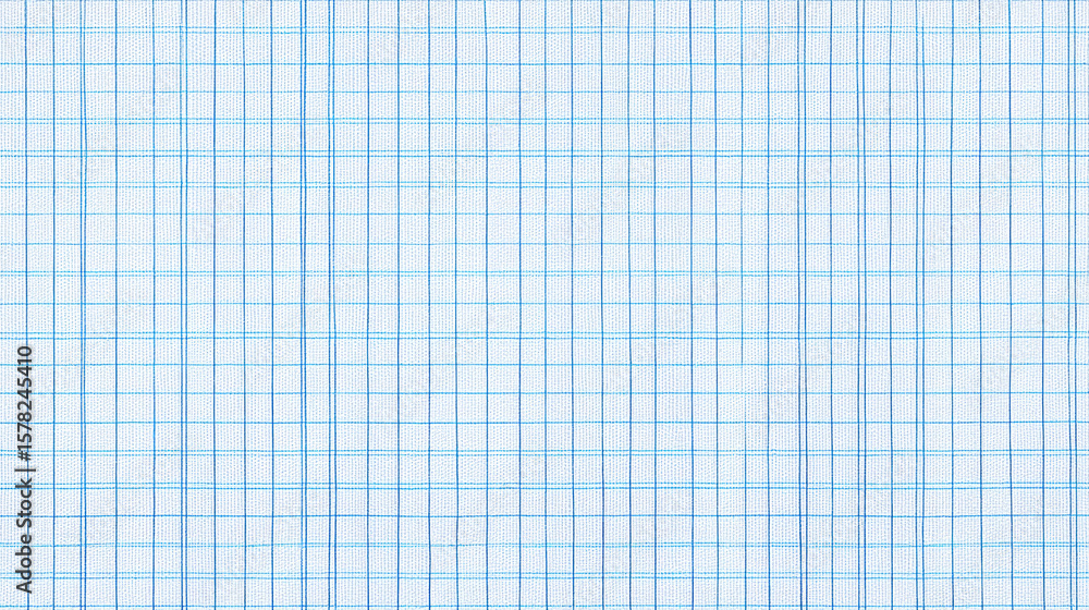 Poster a sheet of clean graph paper with a blue grid pattern, isolated on a seamless white background.