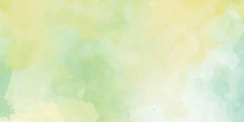 Blue yellow sky gradient watercolor background with cloud texture colorful watercolor background of abstract sunset sky with paint blotches and soft blurred texture in blue green yellow beige	