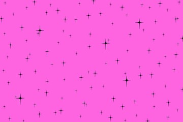 Black pink star pattern background. Start background design for wallpaper, print, decoration, textile, wrapping paper, fabric, card, etc.