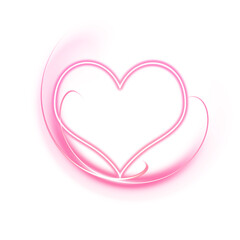 Pink Glowing Heart Energy Symbol on Transparent Background

