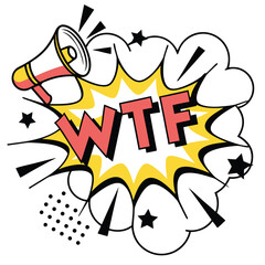 Fototapeta premium Wtf comic speech bubble graphic