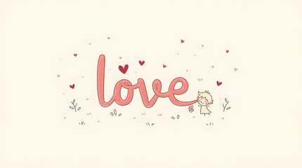 Cute and charming typography with the word 