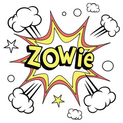 Fototapeta premium Zowie explosion graphic comic book style illustration isolated vector