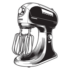 Vintage black and white stand mixer with beaters kitchen appliance baking