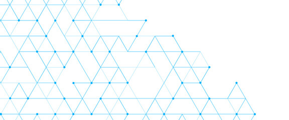 Vector abstract minimalist blue triangles technology pattern blue geometric background.	