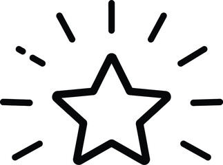 Obraz premium Illustration of a five pointed star with radiating lines on a white background simple design