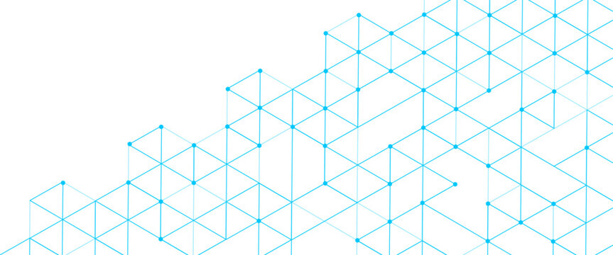 Vector abstract minimalist blue triangles technology pattern blue geometric background.	