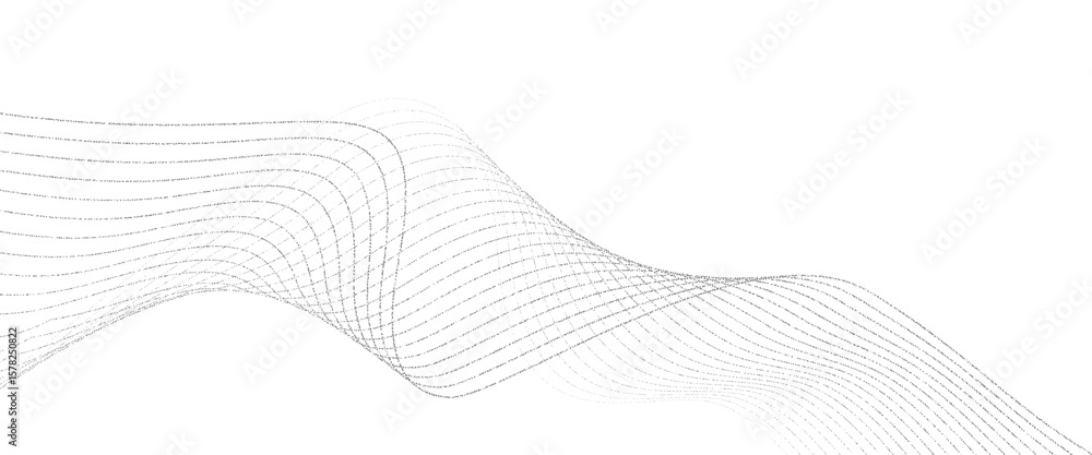 Poster vector abstract digital black particle dots wave technology wave line for banner, template, wallpape