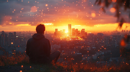 sunset in the mountains