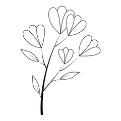 Botanical flower line art. Creative floral in minimalist flowery line art for print, tattoo. Vector isolated