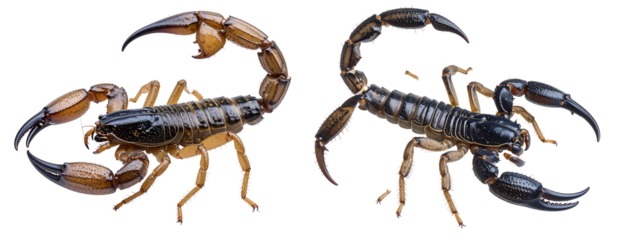  Side Profile of Scorpion Walking with Claws Forward Isolated on Transparent Background PNG